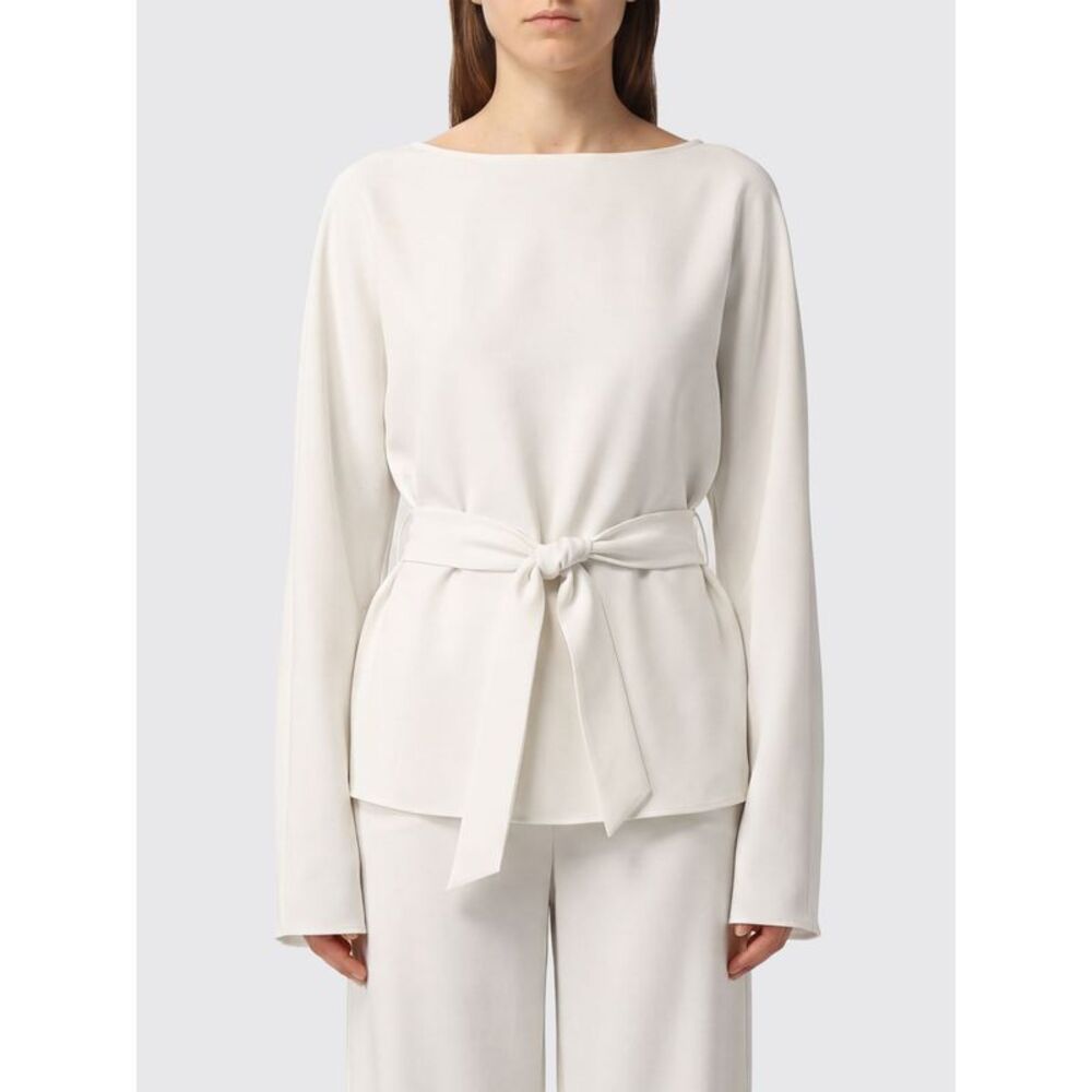 Parosh Women P.A.R.O.S.H. Long-Sleeved Criªpe Blouse With Tie-Waist Sash Belt